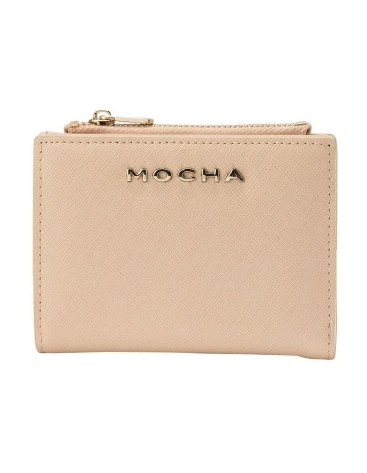 Mocha Kristin Mini Leather Wallet In Cream 3 Mocha Kristin Mini Leather Wallet In Cream