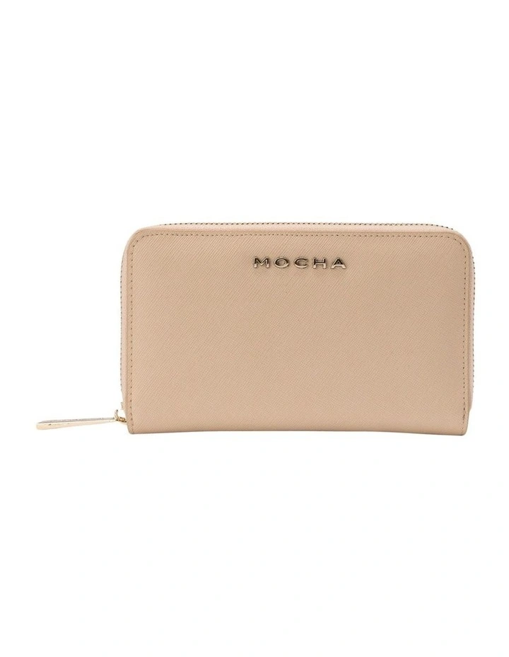 Mocha Kristin Leather Wallet In Cream 3 Mocha Kristin Leather Wallet In Cream