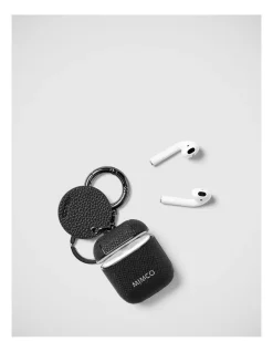 Mimco Mimpod Airpod Keyring Case In Black Gunmetal -Mocha shop 982421830 2 720x928