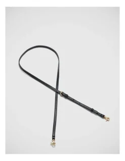 Mimco Link Bag Shoulder Strap In Black Light Gold