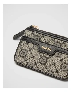 Mimco Mim-gram Credit Card Holder In Black Light Gold -Mocha shop 982422460 3 720x928