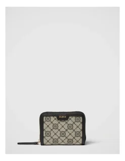 Mimco Mim-gram Medium Wallet In Black Light Gold