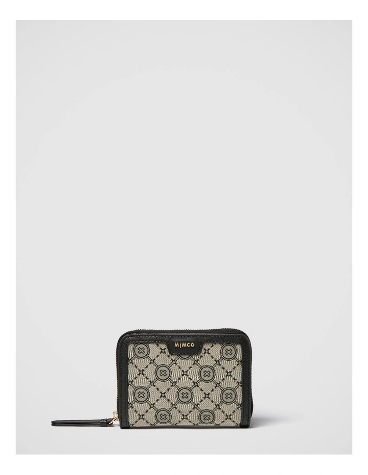 Mimco Mim-gram Medium Wallet In Black Light Gold 3 Mimco Mim-gram Medium Wallet In Black Light Gold