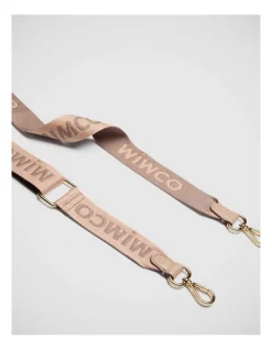 Mimco Webbing Bag Strap In Almond