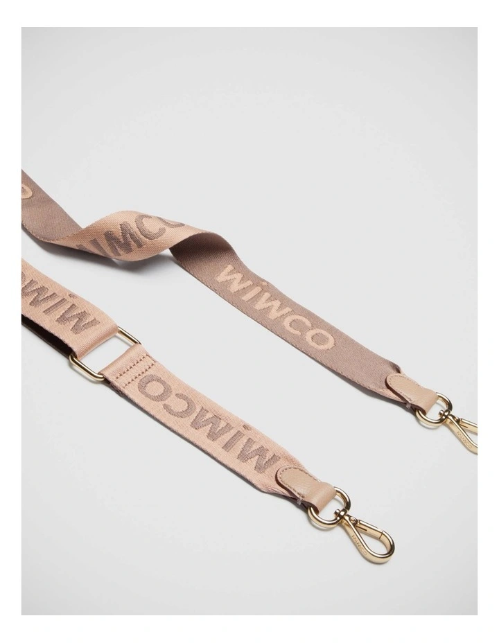 Mimco Webbing Bag Strap In Almond 3 Mimco Webbing Bag Strap In Almond