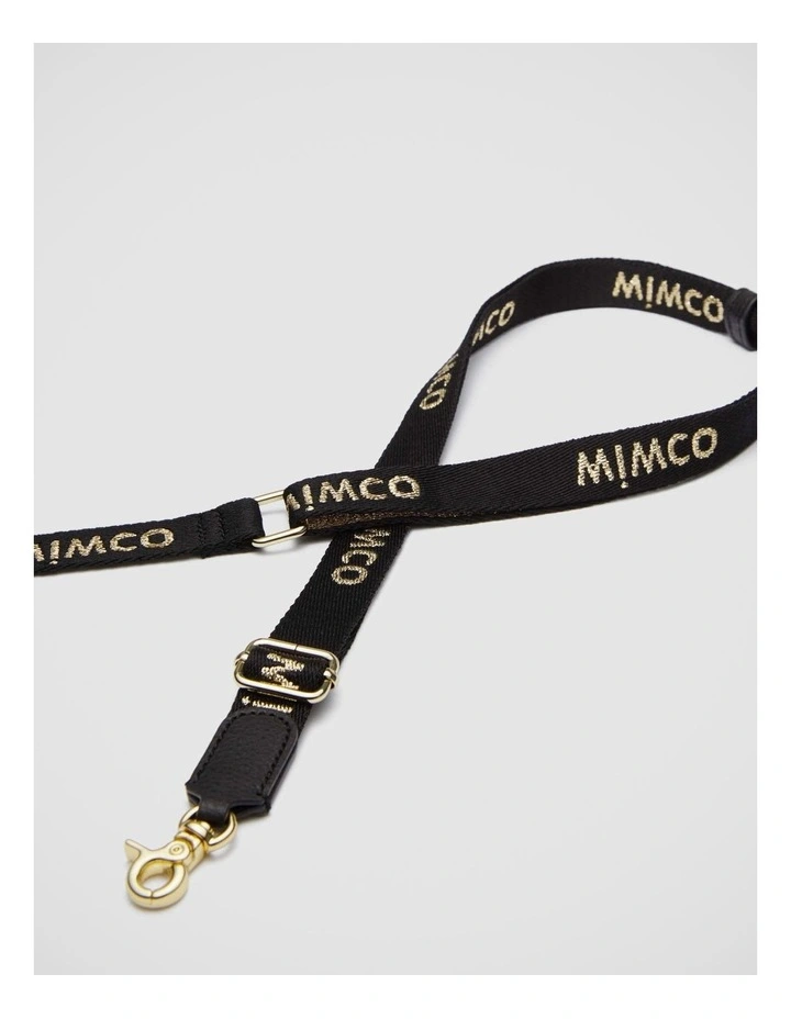 Mimco Tech Webbing Bag Strap In Black Gold 3 Mimco Tech Webbing Bag Strap In Black Gold