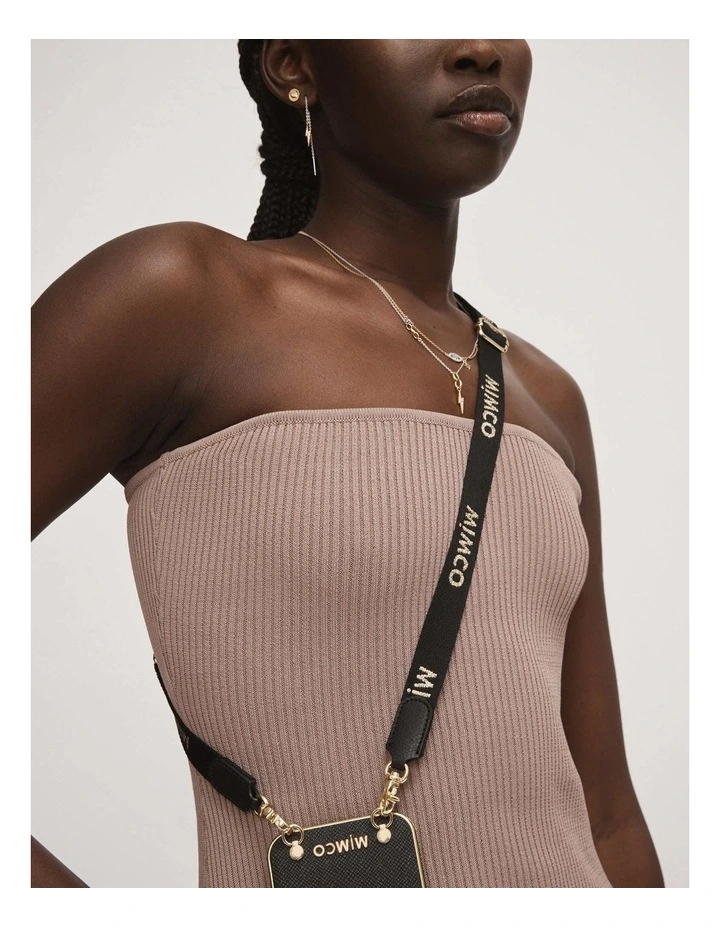 Mimco Tech Webbing Bag Strap In Black Gold 4 Mimco Tech Webbing Bag Strap In Black Gold - Image 2