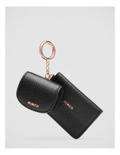 Mimco Classico Multi Charm Keyring In Black Rose Gold