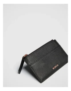 Mimco Classico Duo Card Wallet In Black Rose Gold