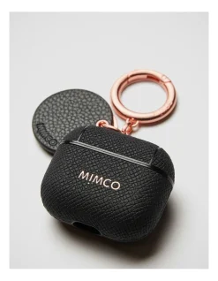 Mimco Mimpod Airpod 3 Keyring Case In Black Rose Gold