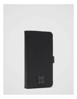 Mimco Hendrix Flip Case For Iphone 12 Pro Max In Black Gunmetal