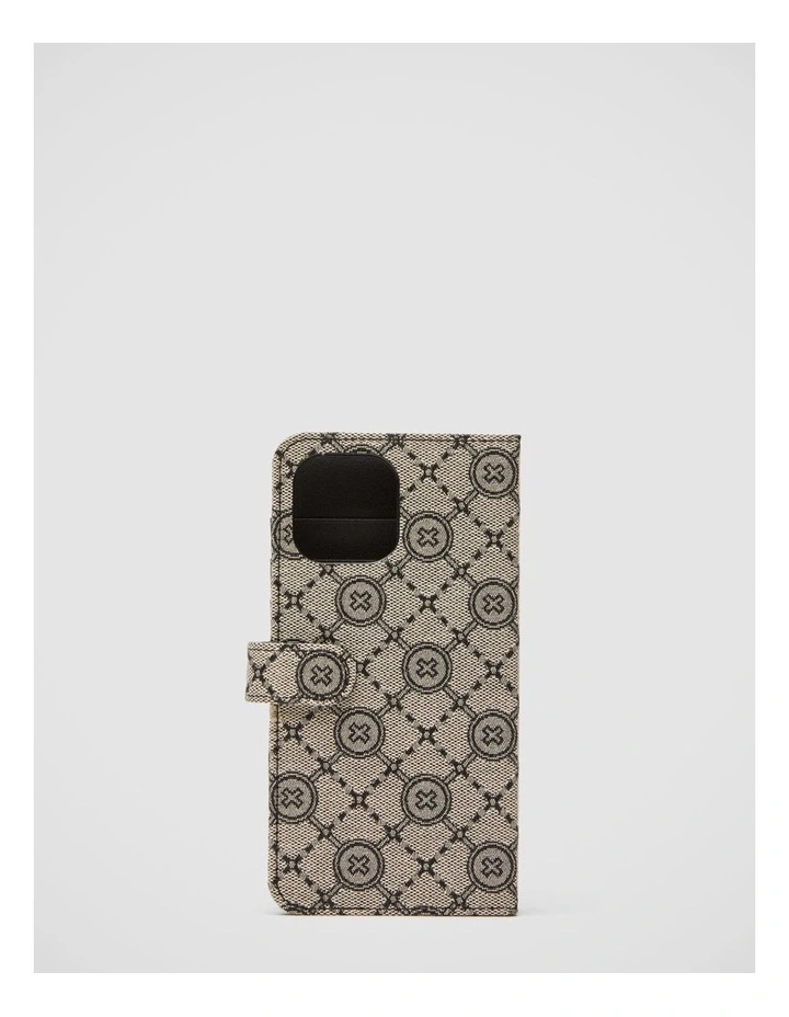 Mimco Mim-gram Flip Case For Iphone 13 Pro Max In Black Light Gold 4 Mimco Mim-gram Flip Case For Iphone 13 Pro Max In Black Light Gold - Image 2