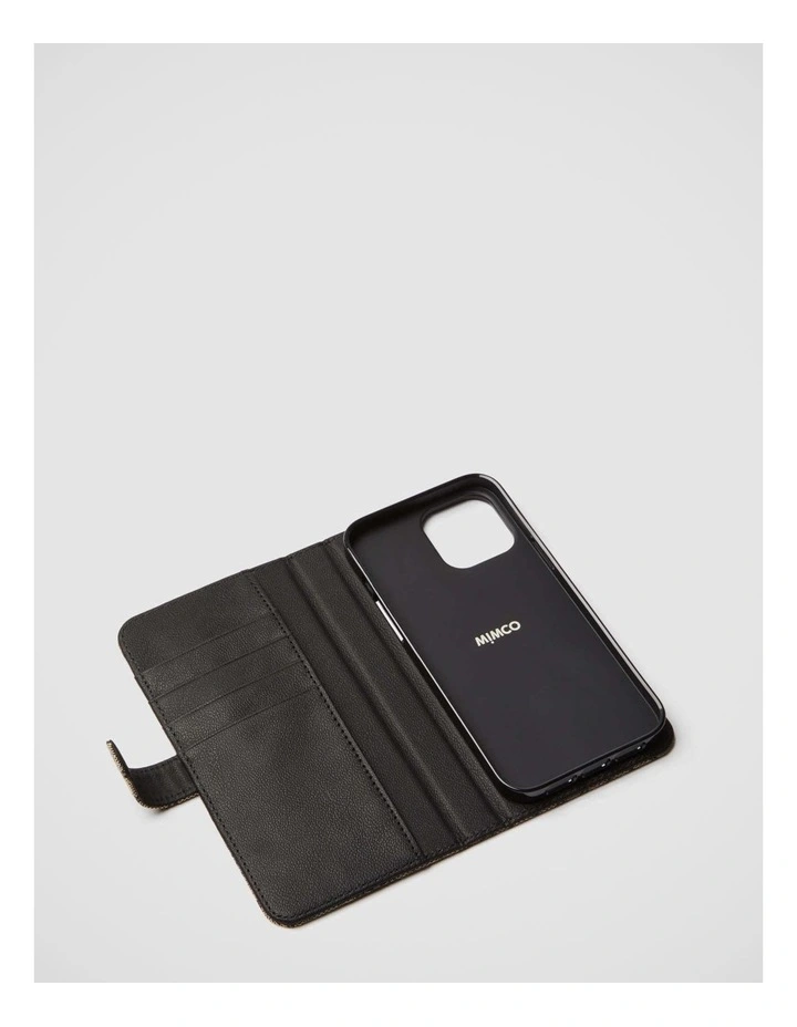 Mimco Mim-gram Flip Case For Iphone 13 Pro Max In Black Light Gold 5 Mimco Mim-gram Flip Case For Iphone 13 Pro Max In Black Light Gold - Image 3