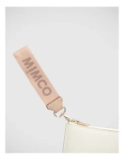 Mimco Webbing Wrist Strap In Almond