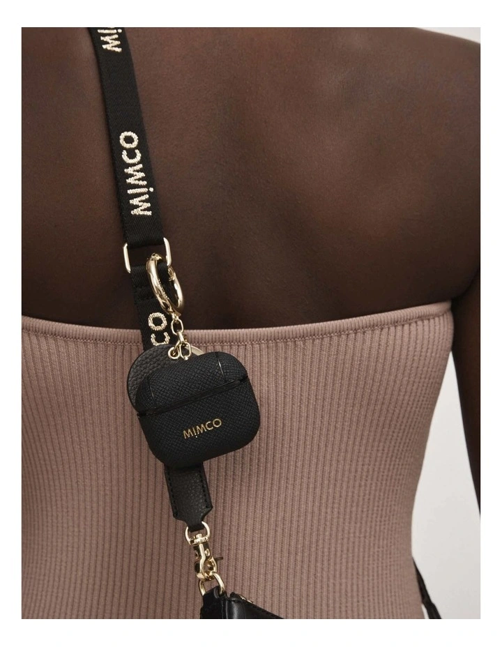 Mimco Mimpod Airpod Pro Keyring Case In Black Light Gold 4 Mimco Mimpod Airpod Pro Keyring Case In Black Light Gold - Image 2