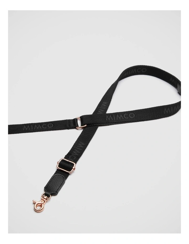Mimco Tech Webbing Bag Strap In Black Rose Gold 3 Mimco Tech Webbing Bag Strap In Black Rose Gold