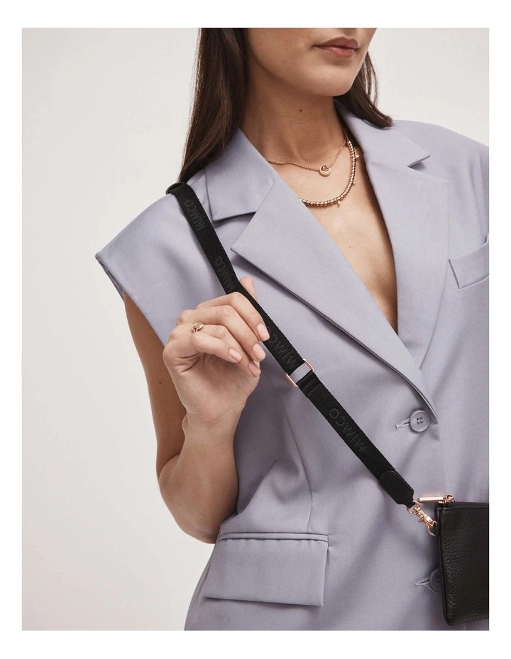 Mimco Tech Webbing Bag Strap In Black Rose Gold 4 Mimco Tech Webbing Bag Strap In Black Rose Gold - Image 2