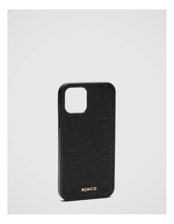Mimco Mim-gram Phone Case For Iphone 12-12 Pro In Black Light Gold 3 Mimco Mim-gram Phone Case For Iphone 12-12 Pro In Black Light Gold