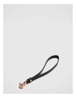 Mimco Link Wrist Strap In Black Rose Gold
