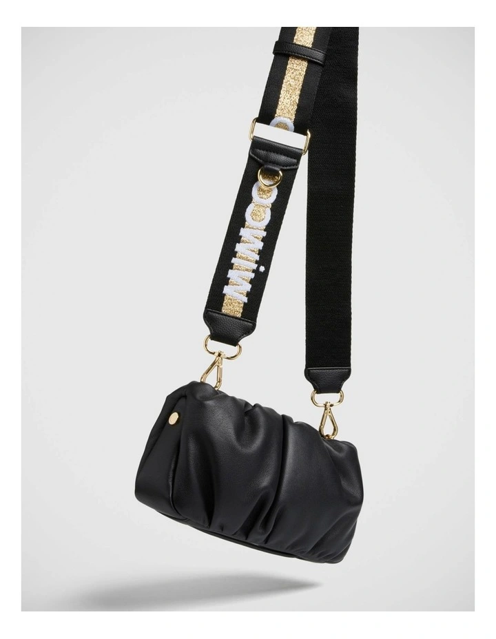 Mimco Sparkle Webbing Bag Strap In Black Light Gold 5 Mimco Sparkle Webbing Bag Strap In Black Light Gold - Image 3