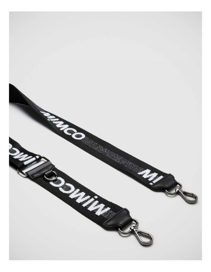 Mimco Sparkle Webbing Bag Strap In Black Gunmetal 3 Mimco Sparkle Webbing Bag Strap In Black Gunmetal