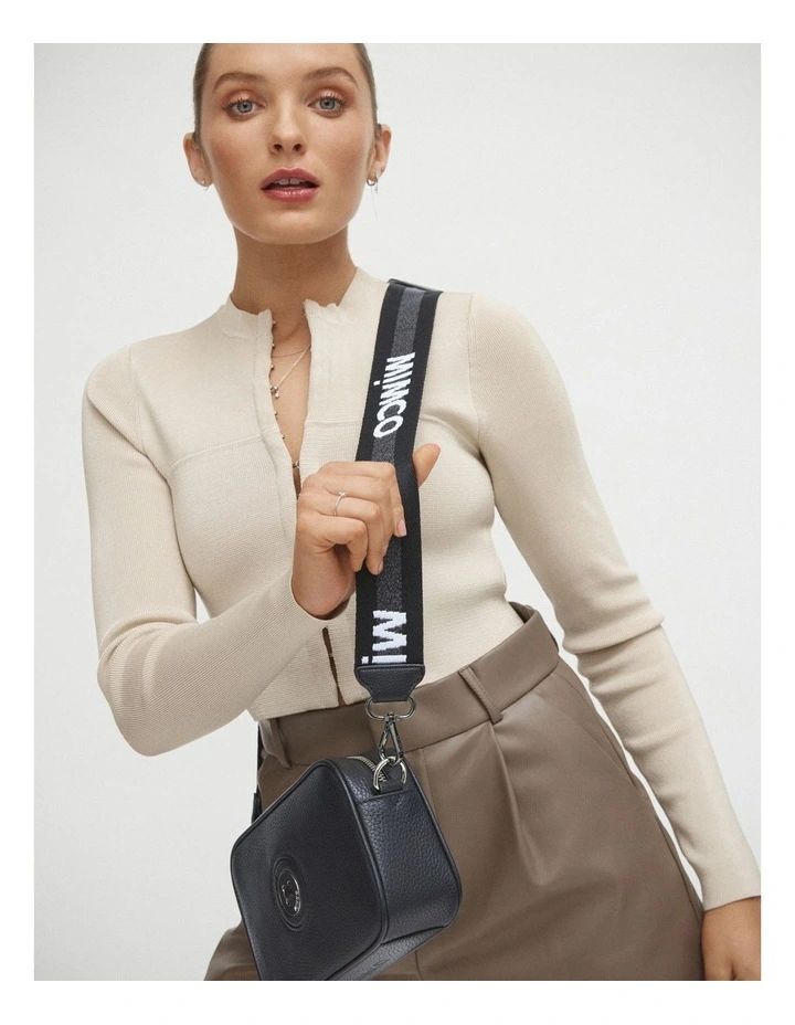 Mimco Sparkle Webbing Bag Strap In Black Gunmetal 4 Mimco Sparkle Webbing Bag Strap In Black Gunmetal - Image 2