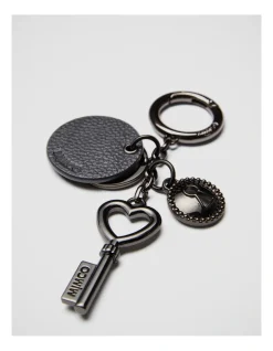 Mimco Key To Mim Heart Keyring In Black Gunmetal