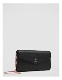 Mimco D-vine Wallet Crossbody Bag In Black Rose Gold