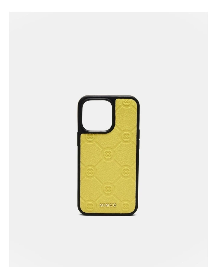 Mimco Mim-gram Phone Case For Iphone 13-13 Pro In Spiced Chartreuse 3 Mimco Mim-gram Phone Case For Iphone 13-13 Pro In Spiced Chartreuse
