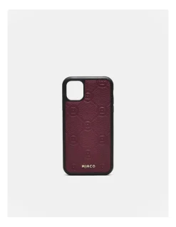 Mimco Mim-gram Phone Case For Iphone 11 In Rich Berry