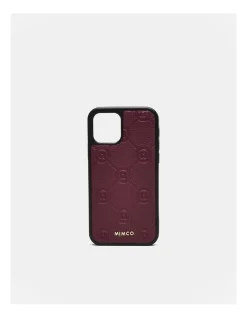 Mimco Mim-gram Phone Case For Iphone 12-12 Pro In Rich Berry