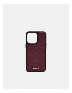 Mimco Mim-gram Phone Case For Iphone 13-13 Pro In Rich Berry