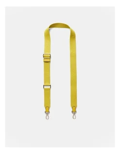 Mimco Webbing Bag Strap In Spiced Chartreuse