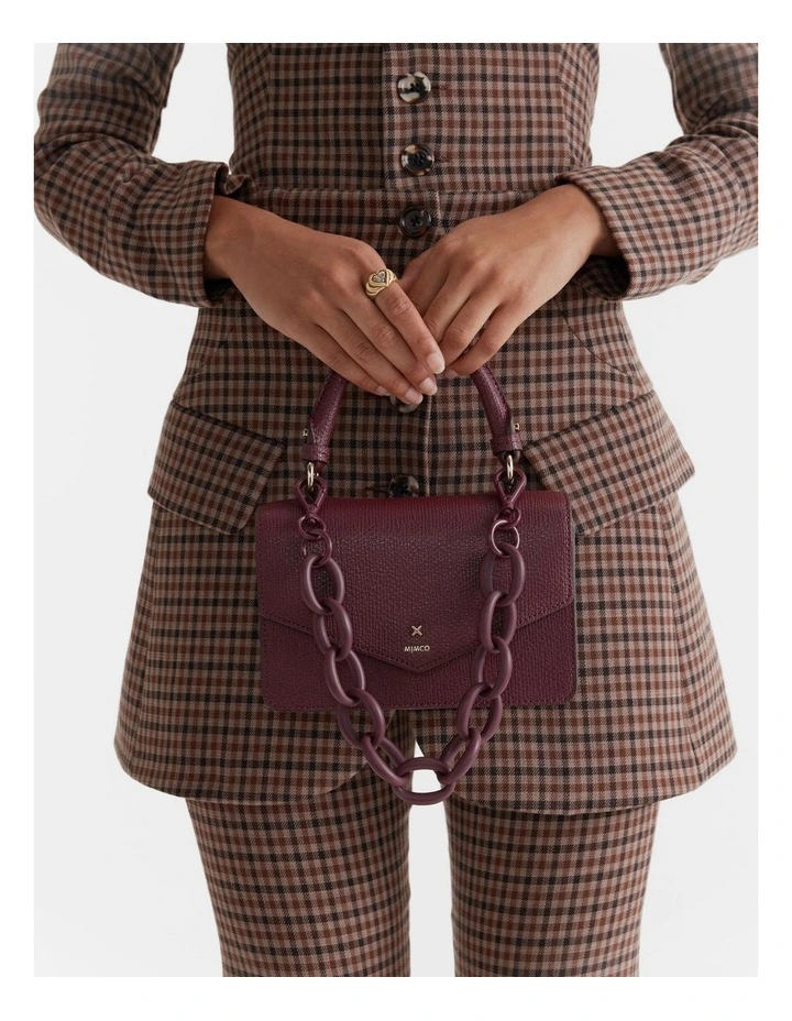 Mimco Acrylic Shoulder Bag Strap In Rich Berry 4 Mimco Acrylic Shoulder Bag Strap In Rich Berry - Image 2